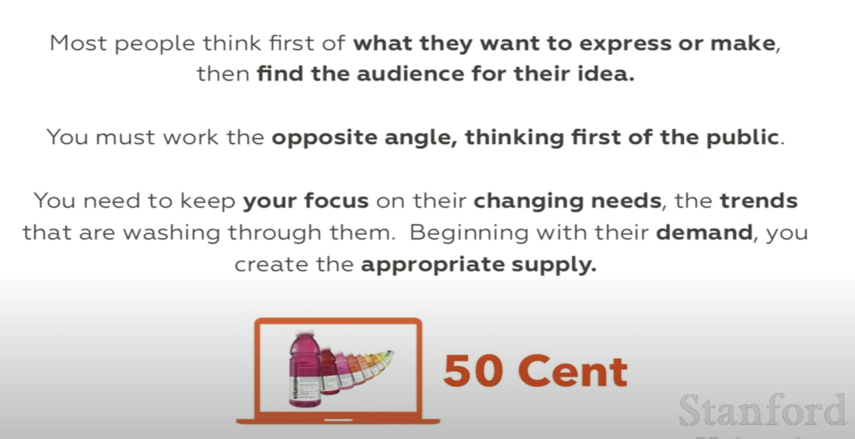 importance of thinking about what customers want, and thinking about the demands of the market